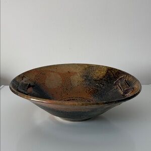 Canadian Tony Clennell Studio Pottery Large Bowl Rustic Retro Vintage